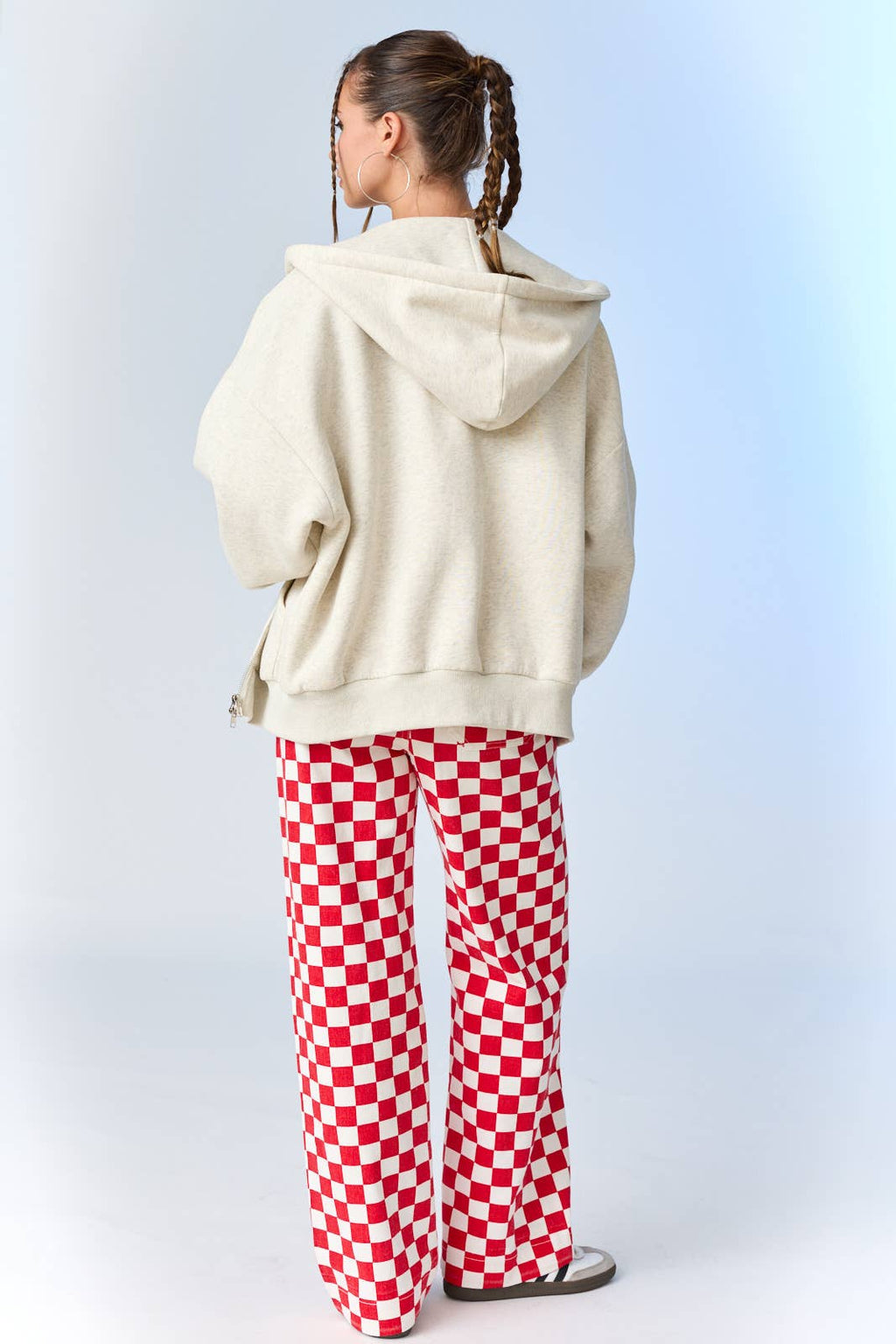 Berry Checkered Jeans