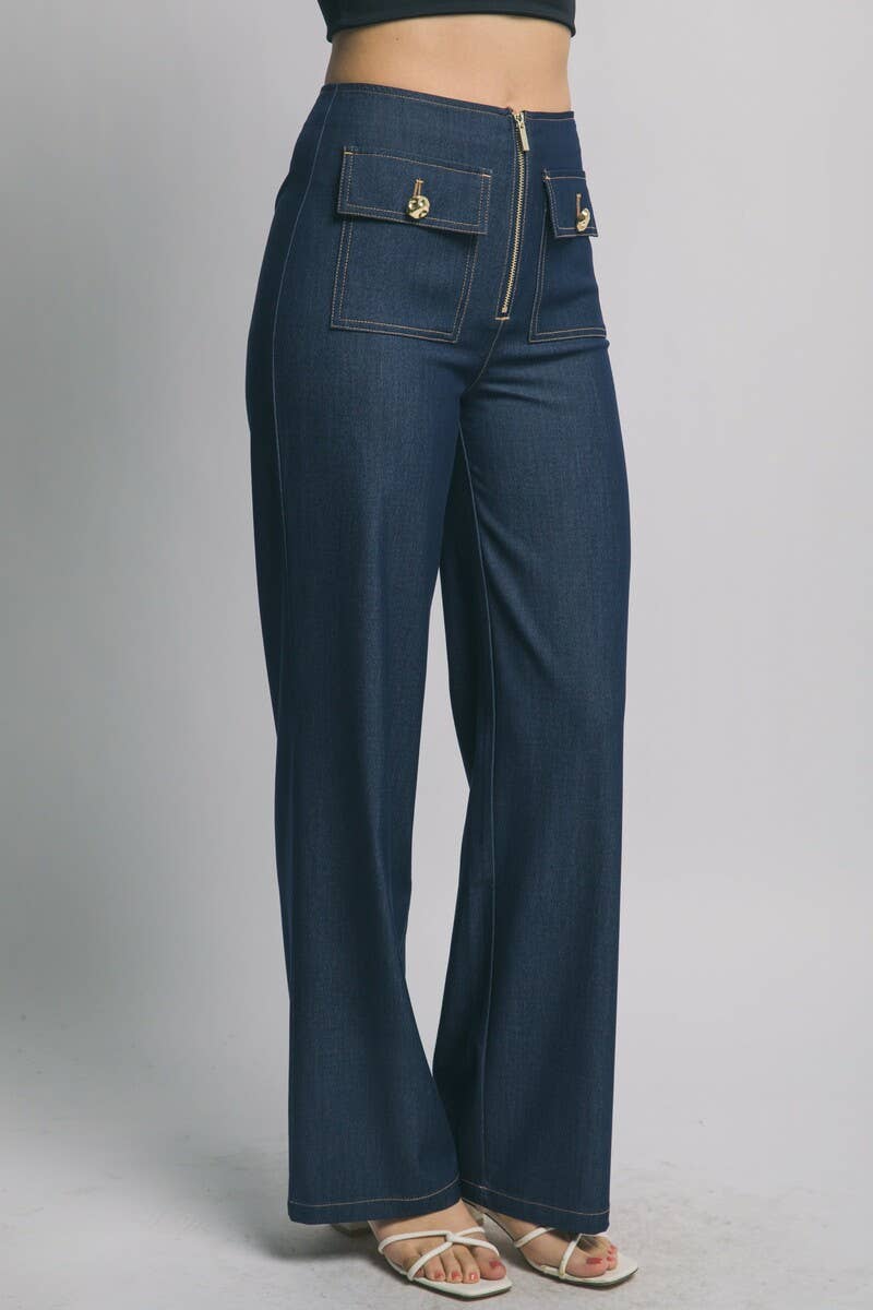 Wide Leg Denim Jeans