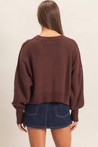 Ribbed Drop Shoulder Sweater