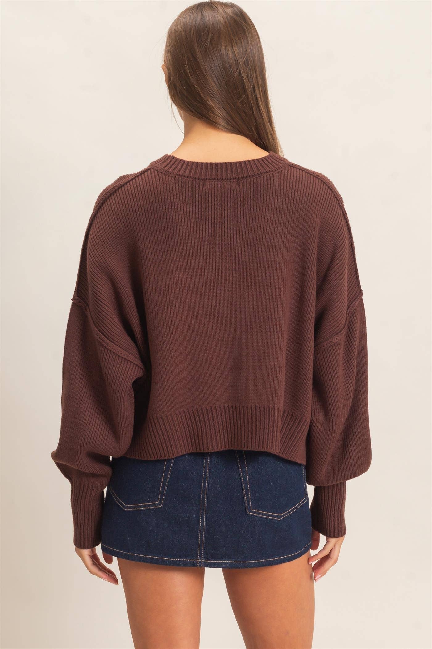 Ribbed Drop Shoulder Sweater