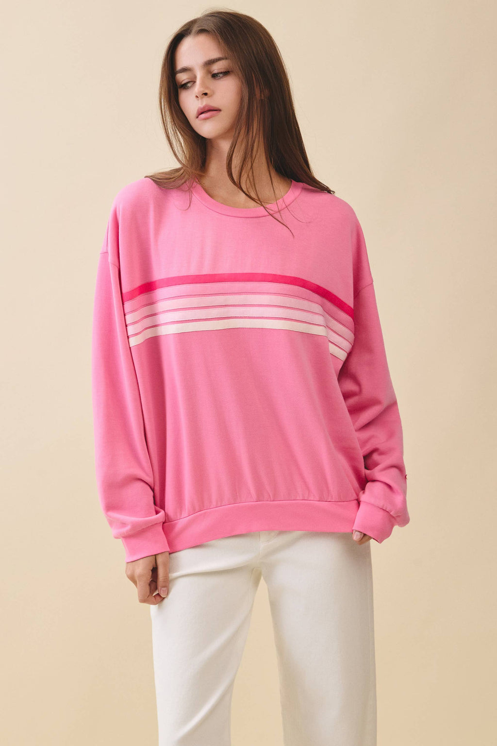 9150GK Retro Ombre Stripe Graphic Sweatshirt