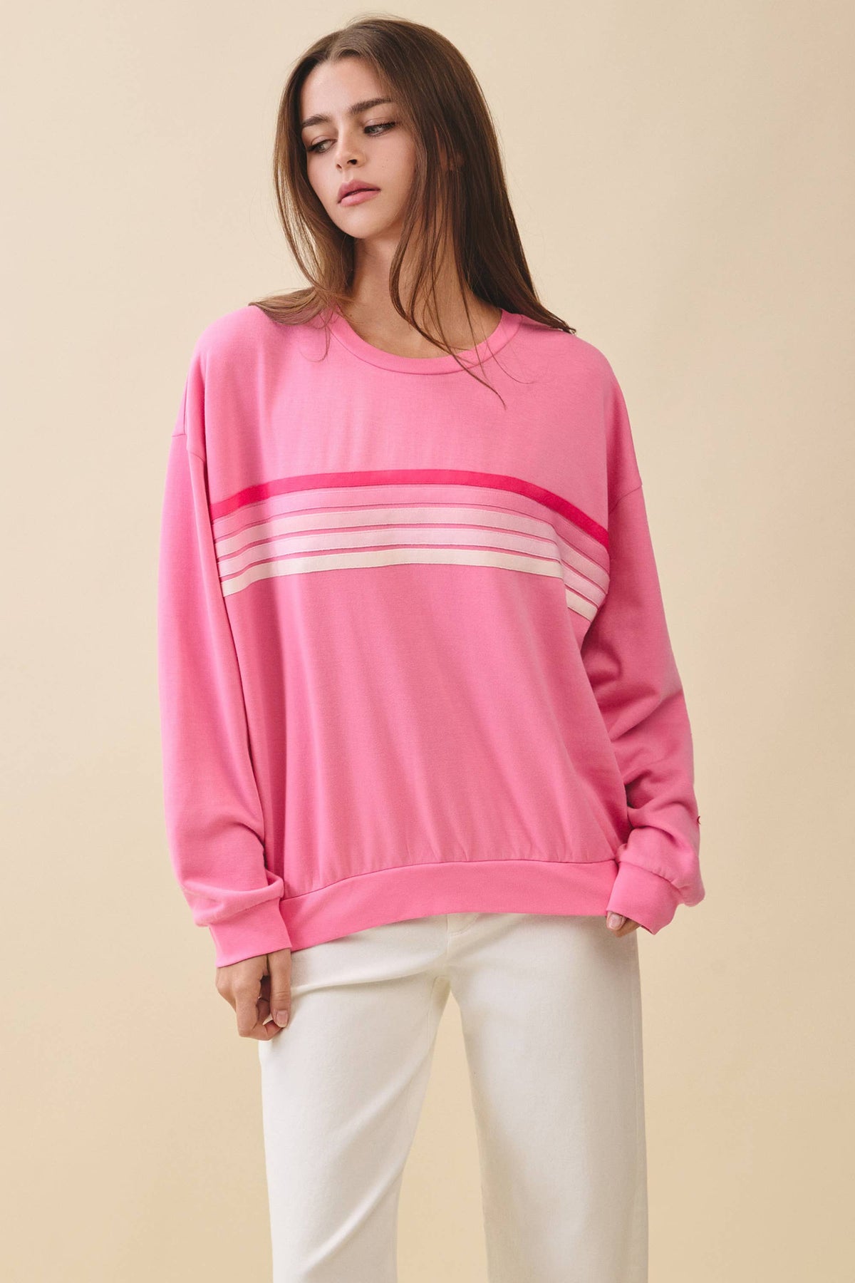 9150GK Retro Ombre Stripe Graphic Sweatshirt