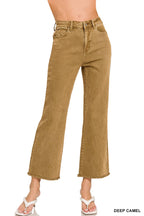 Acid Wash High Waist Frayed Hem Bootcut Pants