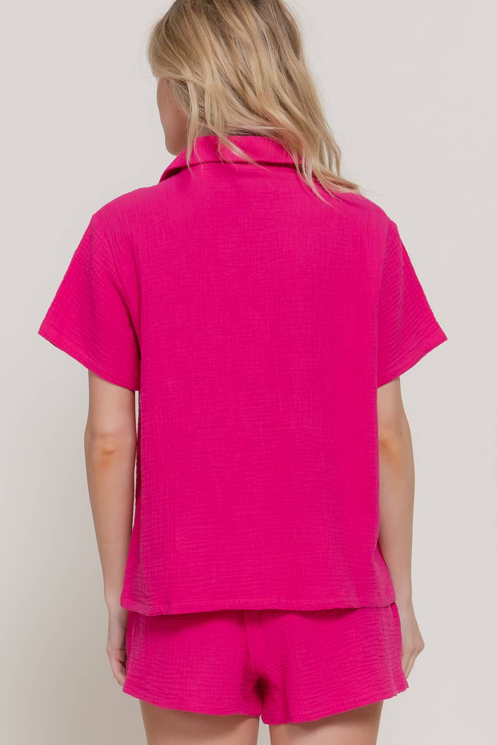 Short Sleeve Resort Collar Shirt & Waistband Shorts Set
