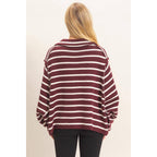 Striped Button Front Cardigan