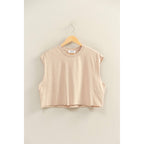 Crew Neck Boxy Sleeveless Cropped Top