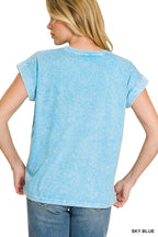 Halo Snow Washed Cuffed Short Sleeve Tee