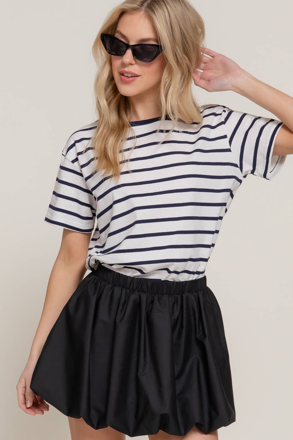 100% Cotton Stripe Loose fit Tee