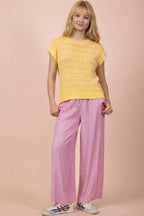 12W3319N-Striped Knit Sweater Vest Top