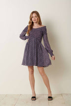 DITSY FLOWER SMOCKING DETAIL MINI DRESS