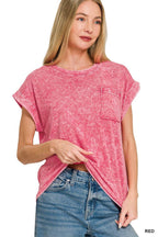 Halo Snow Washed Cuffed Short Sleeve Tee