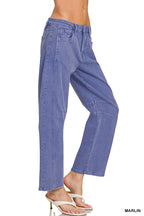 High Rise Barrel-leg Color Denim Pants
