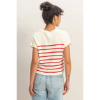 Sleeveless Ribbed Striped Knit Top