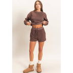 Contrast Sweatshirt & Shorts Set