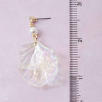 Natural Shell Layered Fan Drop Earrings