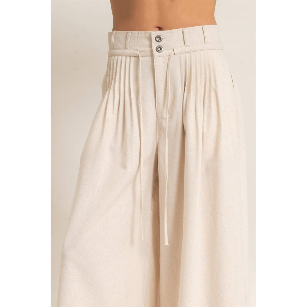 High-Waisted Pintuck Trousers