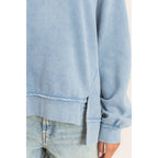 Acid Wash Raw Edge Sweatshirt
