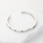 Stainless Steel Crystal Embellished Bangle Bracelet