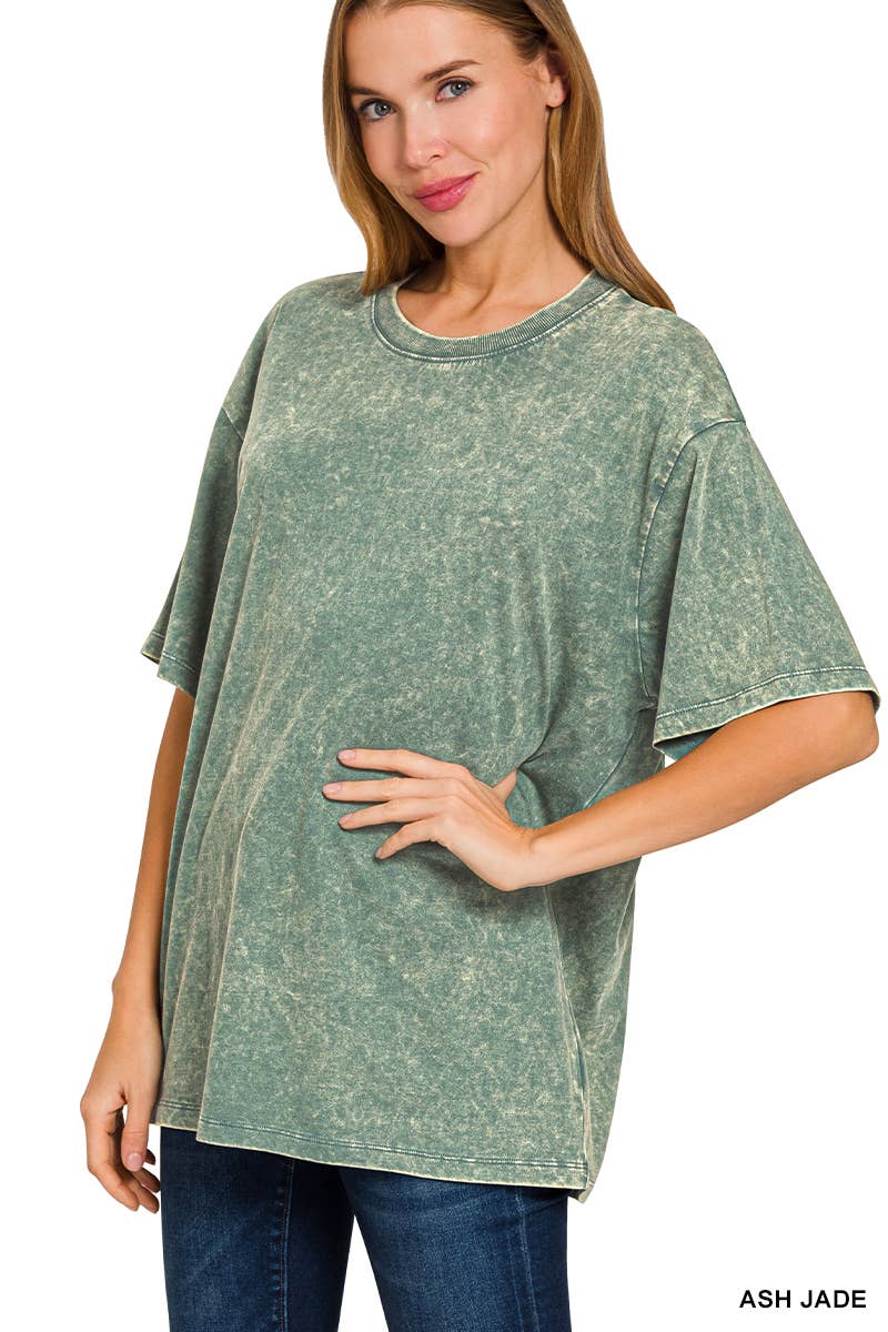 `Vintage Wash Oversize Cotton Tee