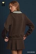 French Terry Contrast Collar Pullover