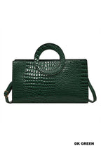 Crocodile Pattern Circular Handle Tote Bag