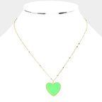 Druzy Heart Pendant Necklace