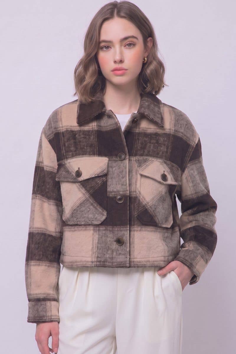 Plaid Cropped Shacket