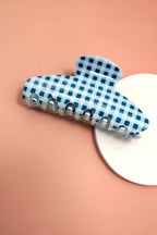 JUMBO STRIPE PLAID OVAL HAIR CLAW CLIPS | 40H1020