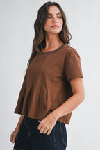 8613HK Pleated Swing Tee Top