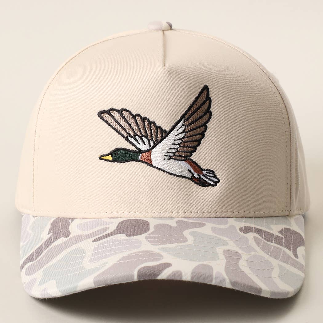 Flying Mallard Embroidered Camo Brim Trucker Hat