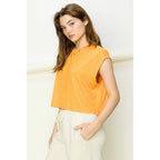Crew Neck Cropped Top