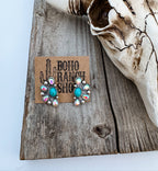 Western Oval Stone Stud Earrings