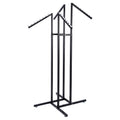 4-Way Black Clothing Rack With Slant Arms