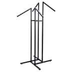 4-Way Black Clothing Rack With Slant Arms