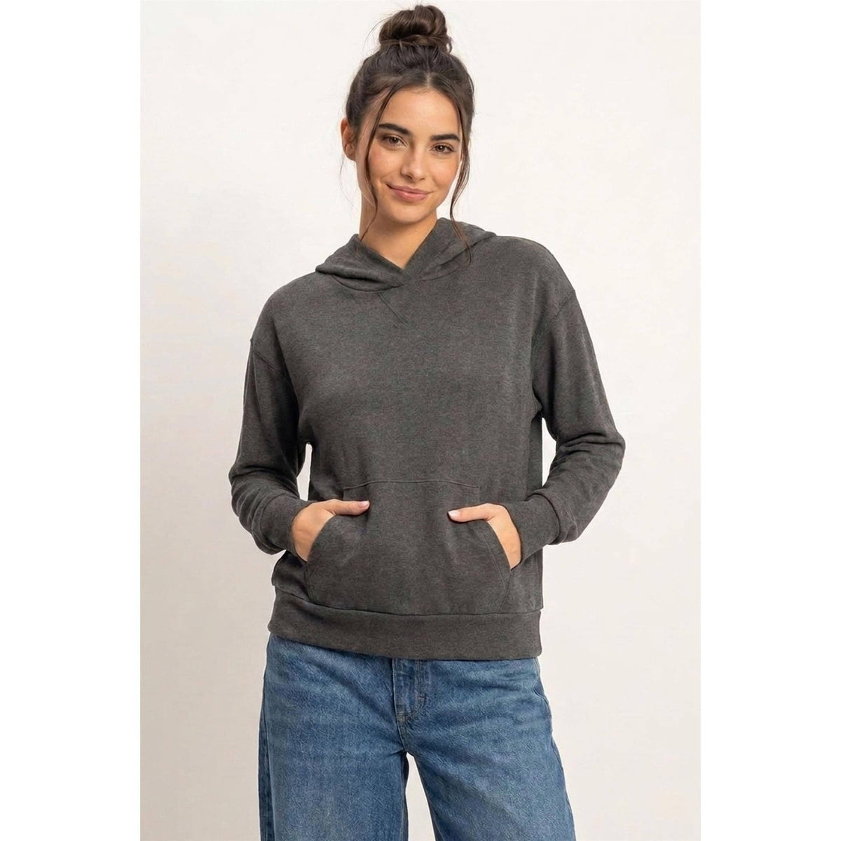 Long Sleeve Hoodie With Kangaroo Pocket