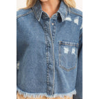 Frayed Hem Denim Jacket