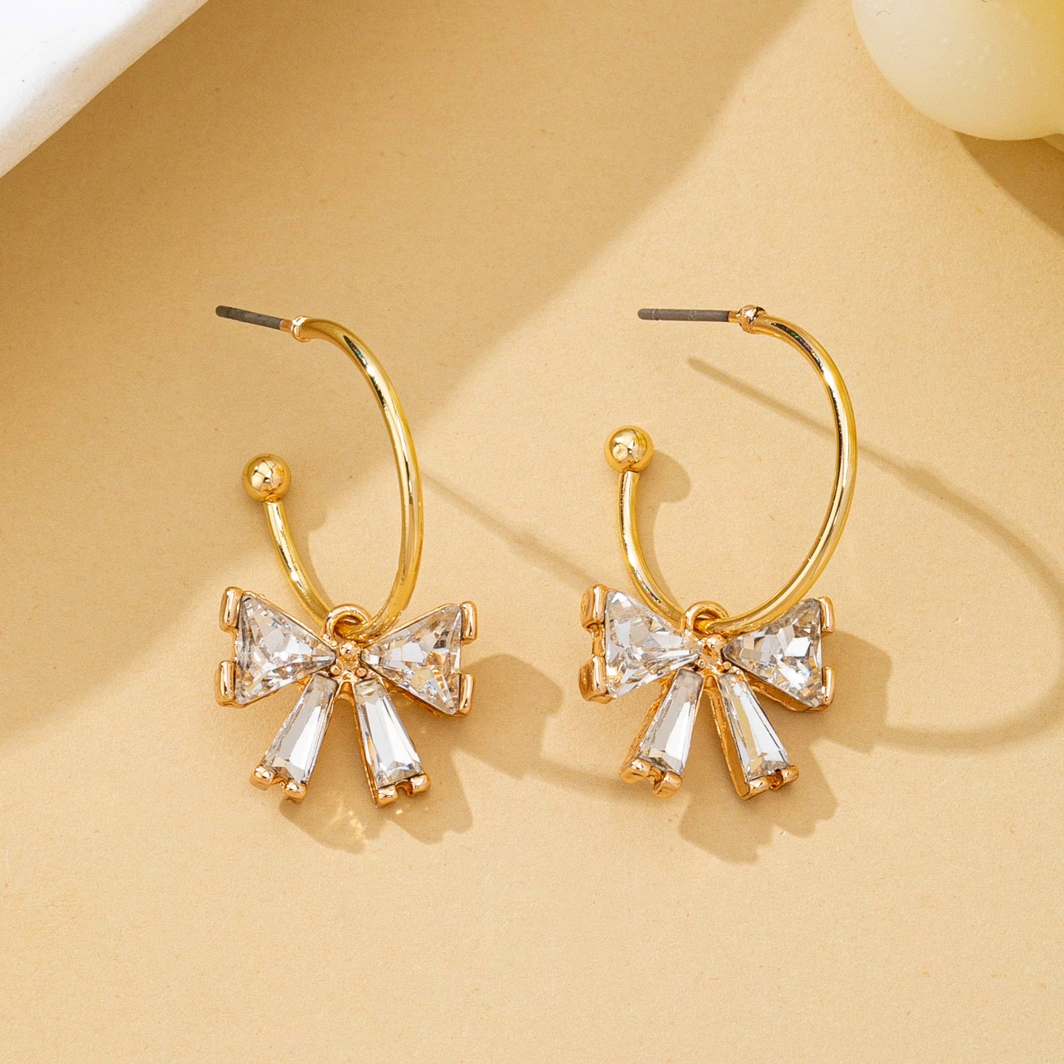 Crystal Bow Hoop Earrings | 80E62501