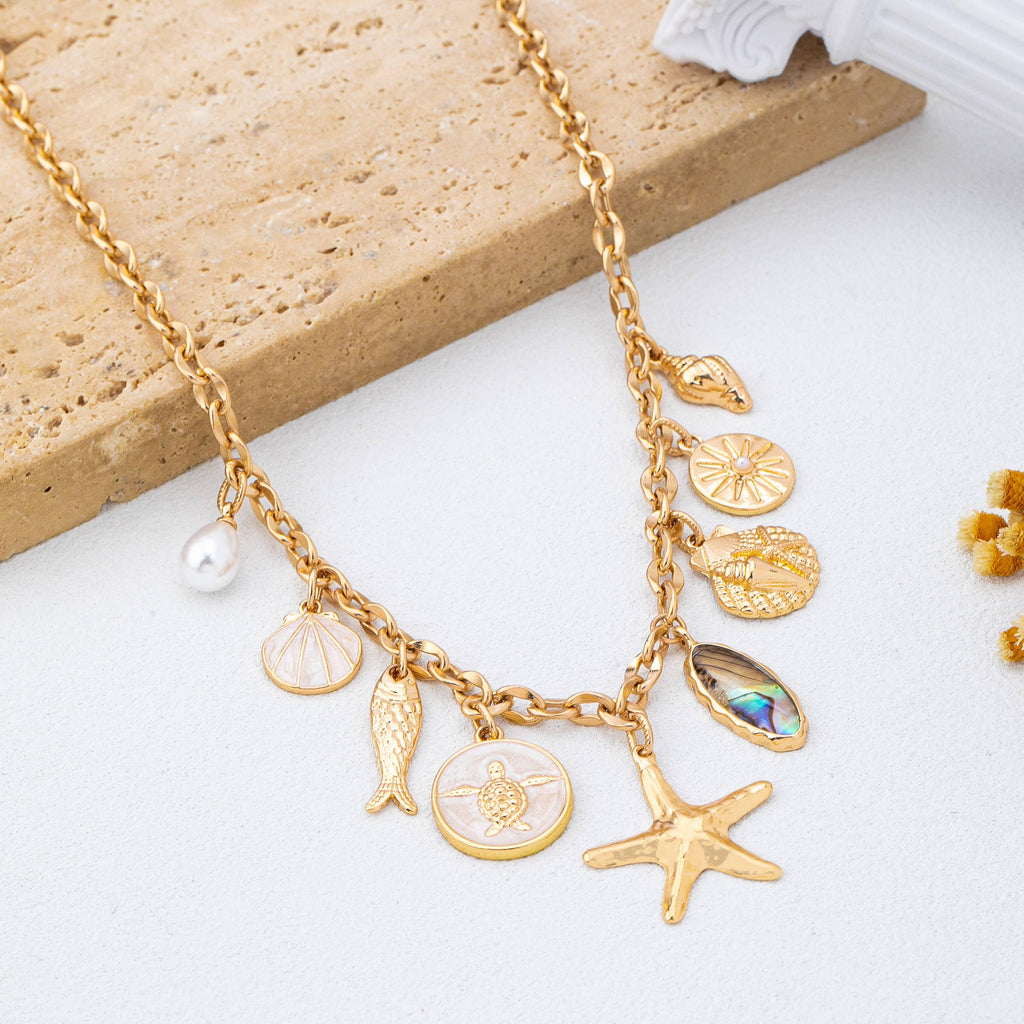 Charm Necklace-Sea Starfish Seashell Fish | 80N92950