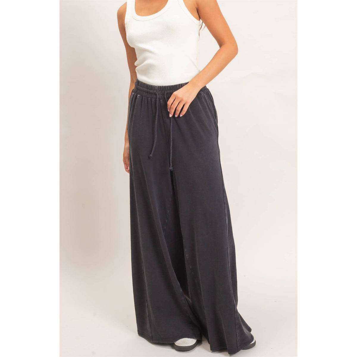 Wide Leg Mineral Wash Pants