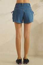 Denim Shorts With Pocket Detail