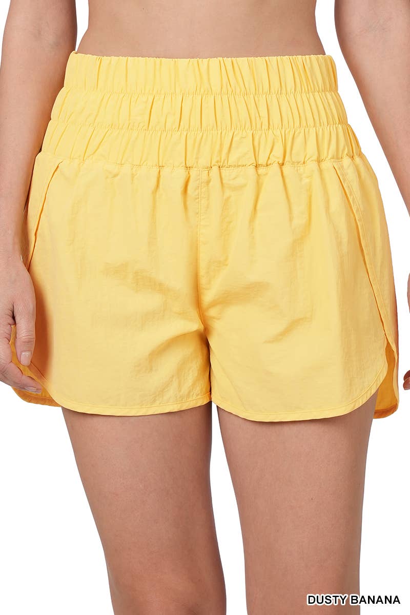 ,.SI-23325 Track shorts w/ back pocket & brief lining