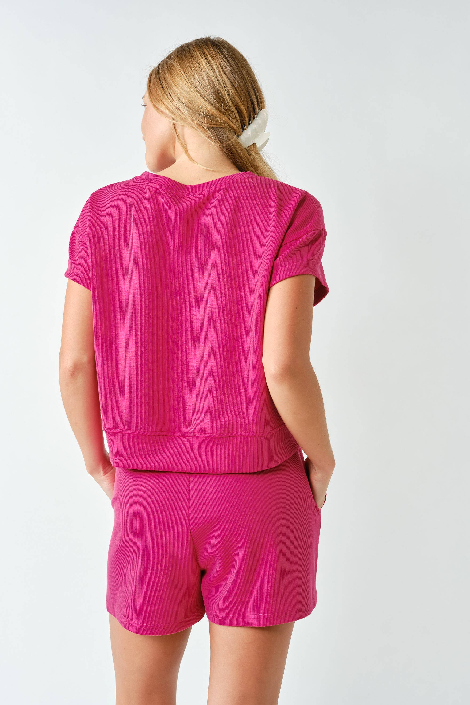 Luxe Sand Wash Rib Classic Tee Set