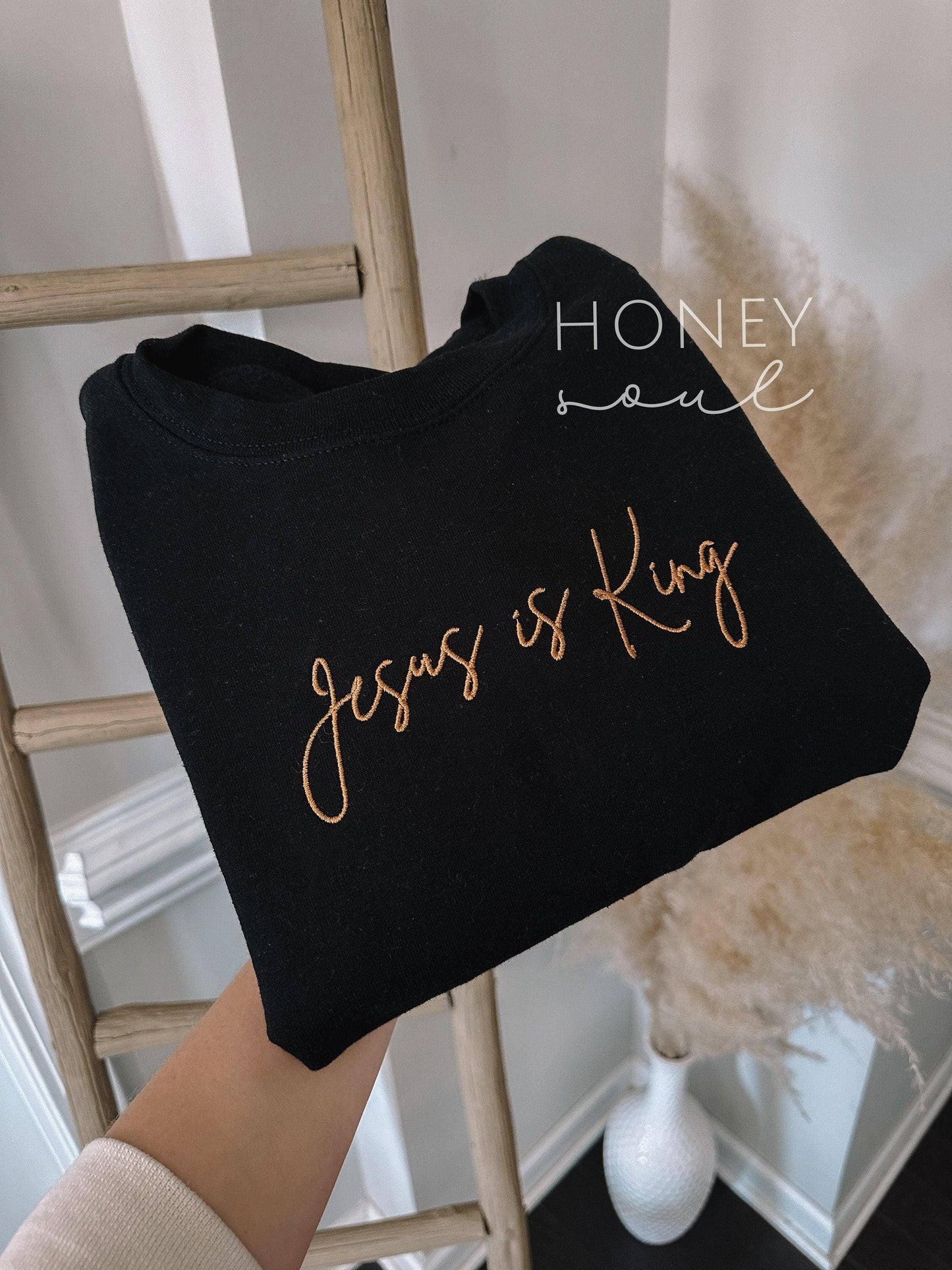 Embroidered 'Jesus is King' Sweatshirt