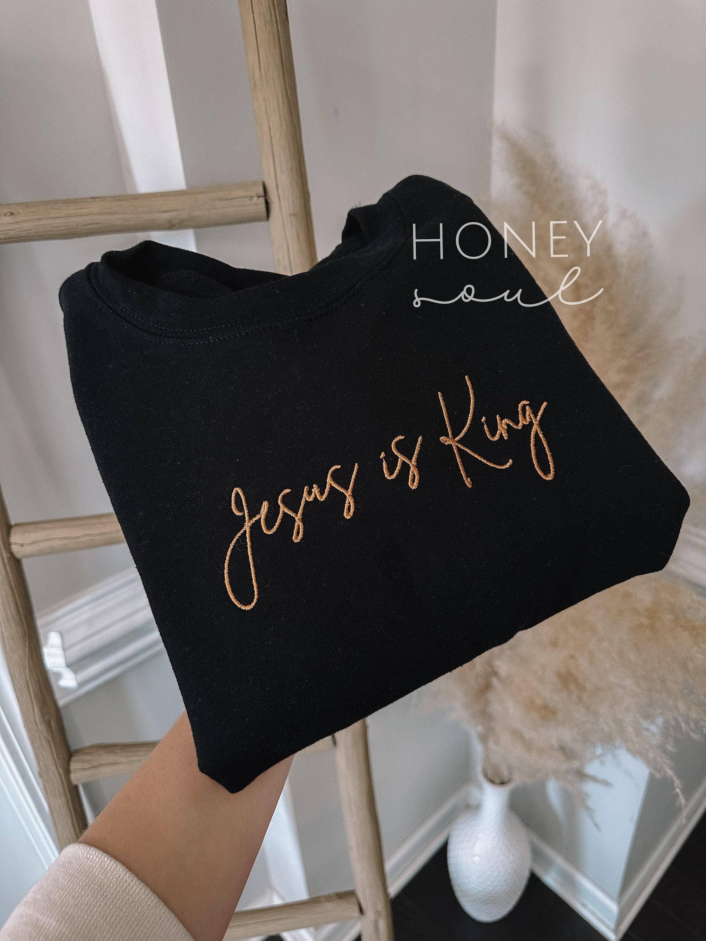 Embroidered 'Jesus is King' Sweatshirt