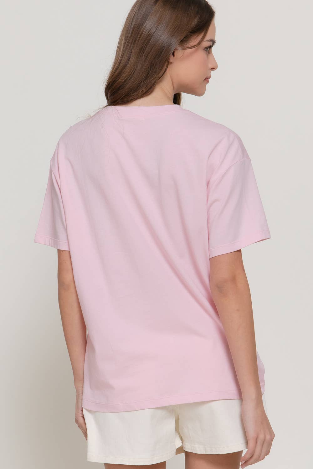 Short Sleeve Crew Neck Embroidery Crew Neck Top
