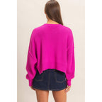 Ribbed Drop Shoulder Sweater