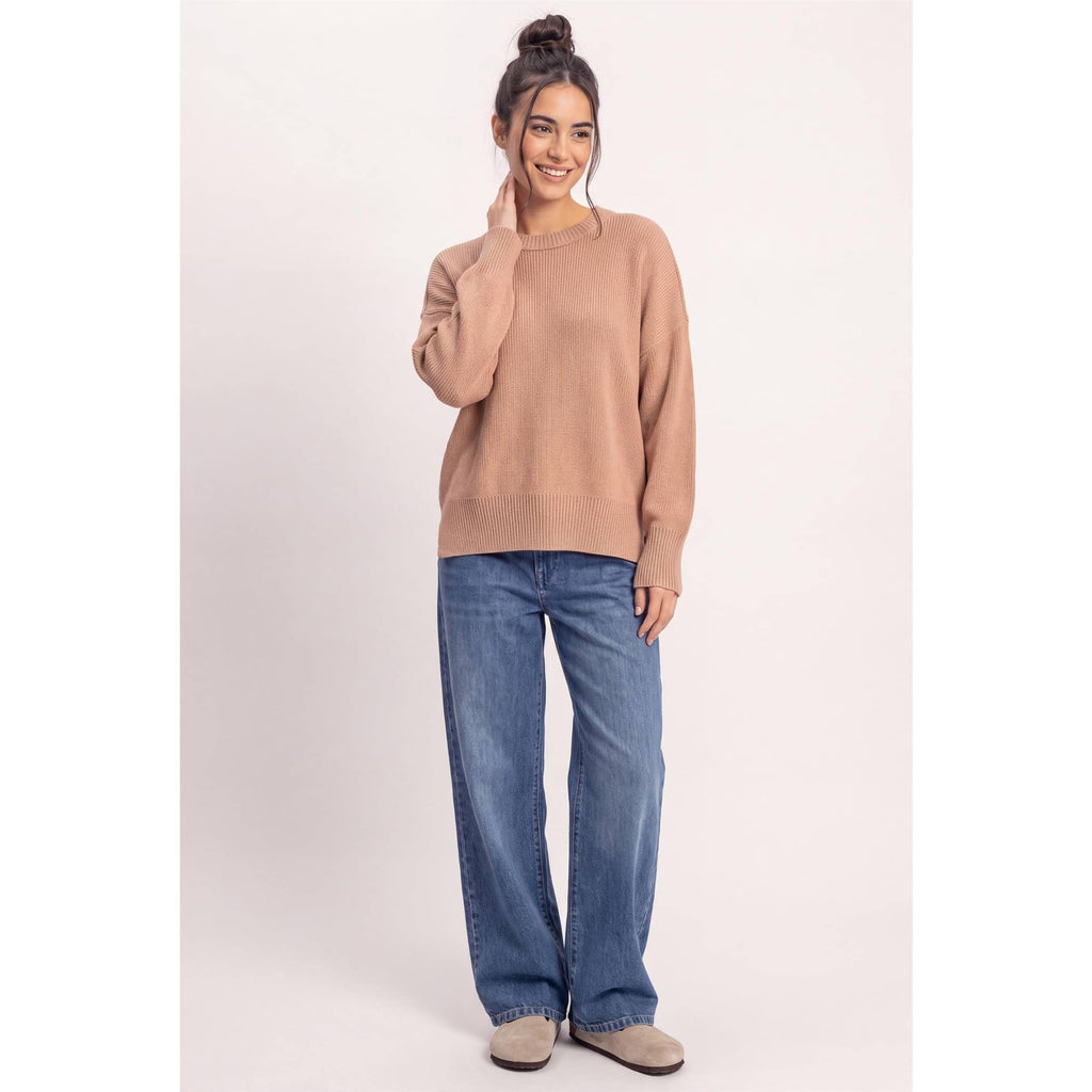 Ribbed Crew Neck Sweater