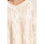 Cable Knit V-Neck Sweater