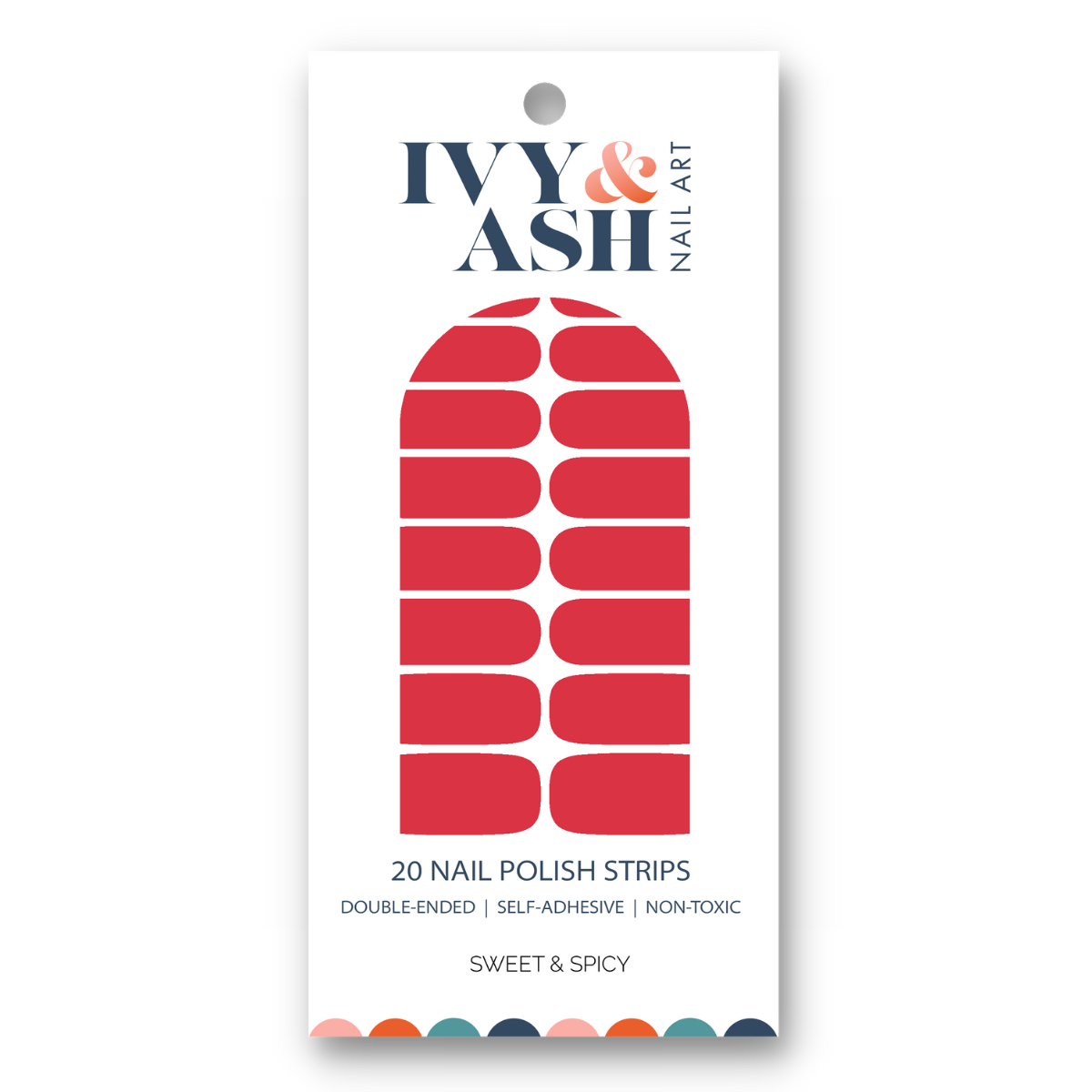 Sweet & Spicy | Firey Red Solid Color Nail Polish Sticker
