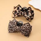 Leopard Print Bow Hair Claw Clips | 40H1215